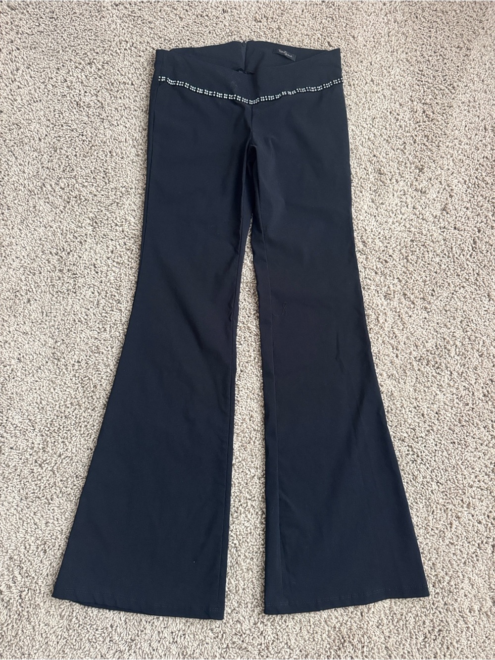 Forever 21 Black Flare Jeans with Embellished Waist